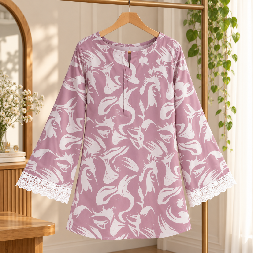 Women’s Floral Printed Cotton Short Kurti | Embroidered Tie-Up Kurti for Daily & Party Wear